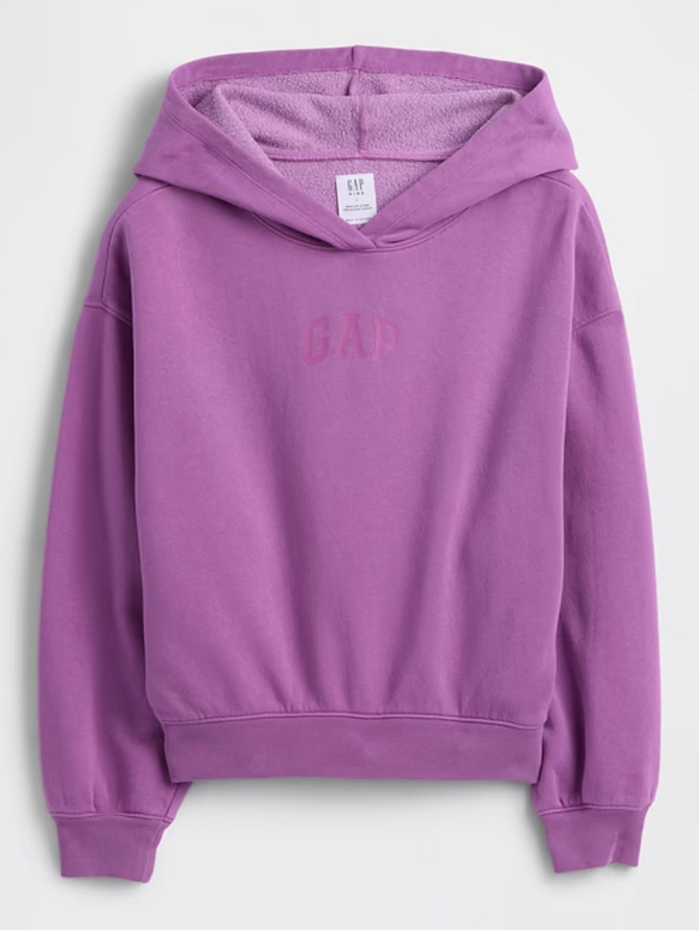 GAP Logo Lavender/Purple Orchid Pullover Hoodie Sweatshirt Girls Size Medium (8)